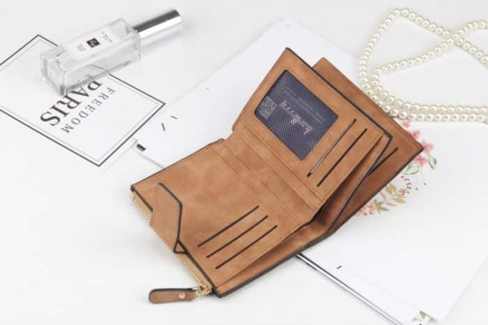 Leder Damen Hasp Kleine schlanke Münztasche Geldbörse Kartenhalter Portemonnaie – Bild 5