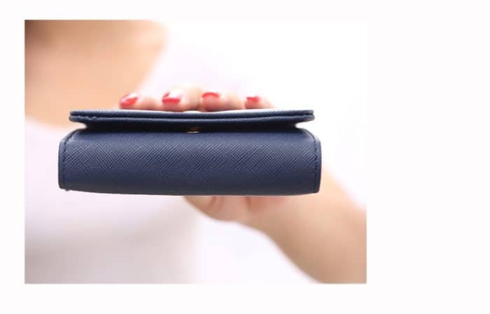 Kurze Mini-Damen-Geldbörsen, Kronen-verzierte Falte, PU-Leder, Münzgeldbörse, Kartenhalter – Bild 5