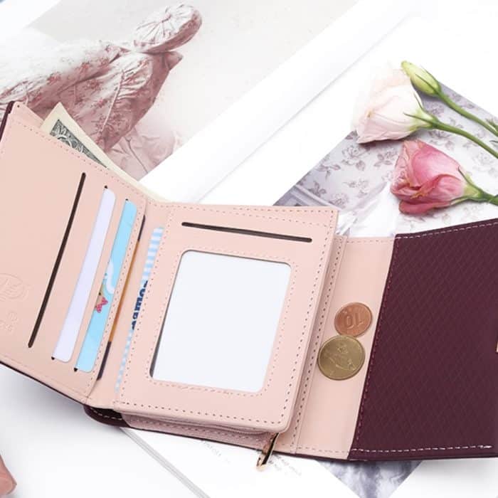 Luxus Brieftasche Weibliche Leder Frauen Leder Geldbörse Plaid Brieftasche Damen Heißer Ändern Karte Halter Münze Kleine Geldbörsen für Mädchen – Bild 5