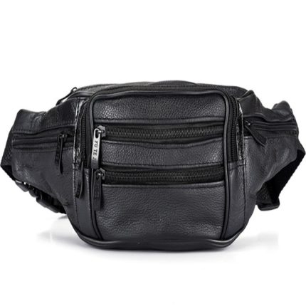 Mode Männer Echtes Leder Taille Taschen Reise Notwendigkeit Organizer Handy Tasche