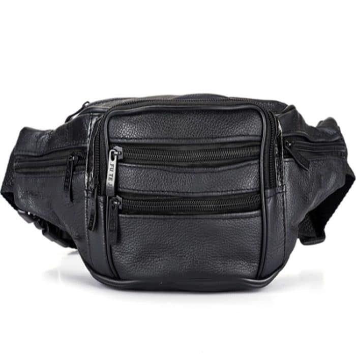 Mode Männer Echtes Leder Taille Taschen Reise Notwendigkeit Organizer Handy Tasche – Bild 2