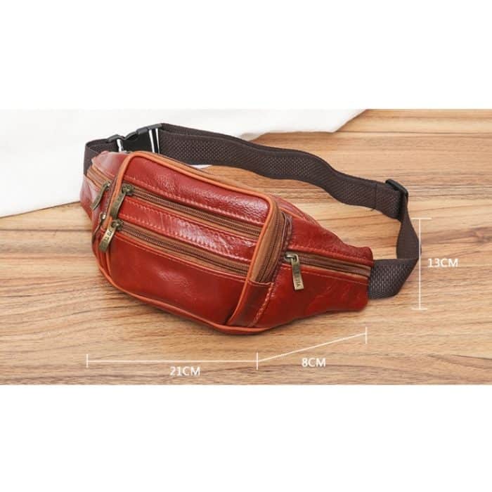 Mode Männer Echtes Leder Taille Taschen Reise Notwendigkeit Organizer Handy Tasche – Bild 5