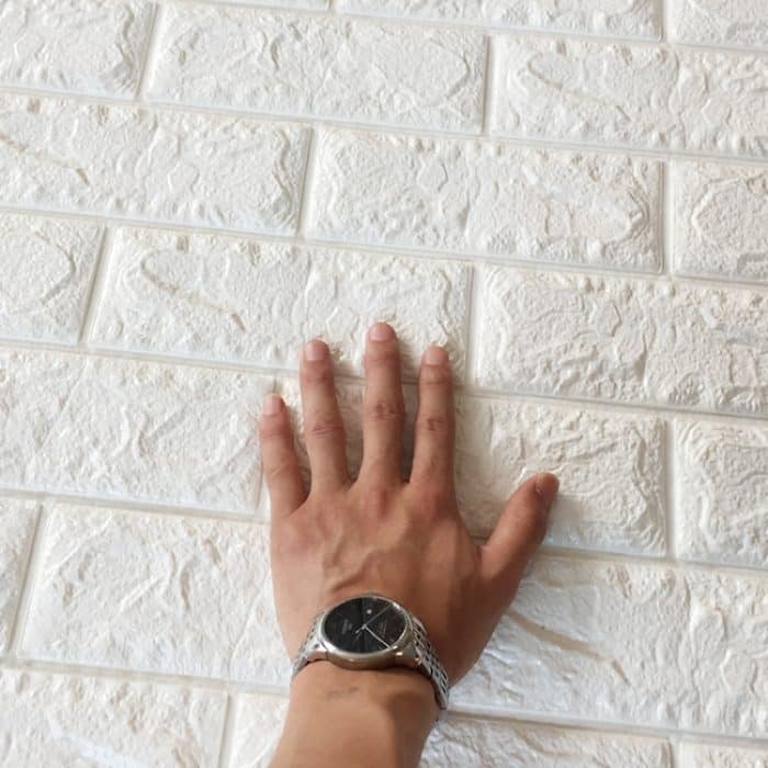 2 Stück selbstklebende, wasserdichte TV-Hintergrund-Ziegelstein-Tapeten, 3D-Wandaufkleber, Wohnzimmer-Tapeten-Wandbild, Schlafzimmer, dekorative Aufkleber, 70cm x 77cm – Bild 4