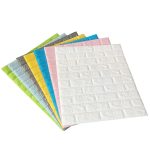 2 Stück selbstklebende, wasserdichte TV-Hintergrund-Ziegelstein-Tapeten, 3D-Wandaufkleber, Wohnzimmer-Tapeten-Wandbild, Schlafzimmer, dekorative Aufkleber, 70cm x 77cm – Bild 7