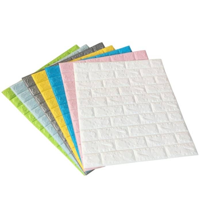 2 Stück selbstklebende, wasserdichte TV-Hintergrund-Ziegelstein-Tapeten, 3D-Wandaufkleber, Wohnzimmer-Tapeten-Wandbild, Schlafzimmer, dekorative Aufkleber, 70cm x 77cm – Bild 7