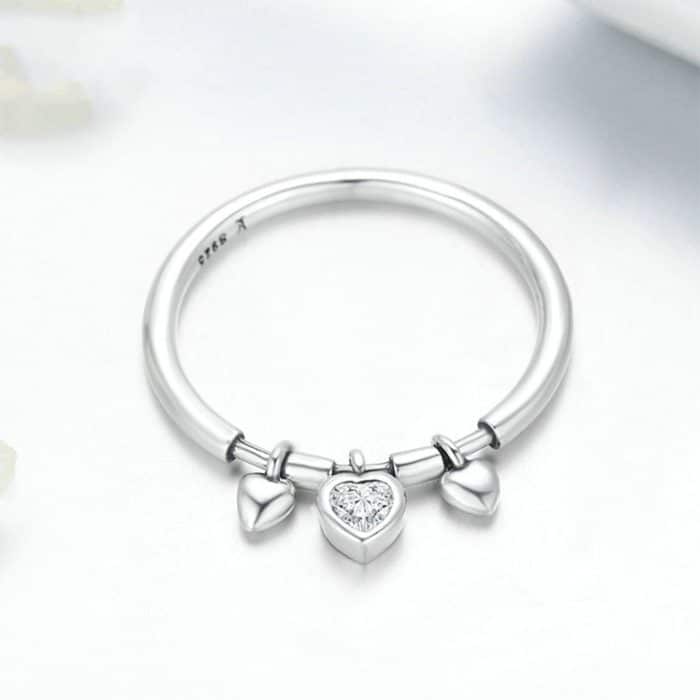 925 Sterling Silber Herz Diamant Ring Damen Hochzeit Verlobungsschmuck – Bild 4