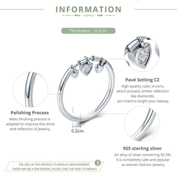 925 Sterling Silber Herz Diamant Ring Damen Hochzeit Verlobungsschmuck – Bild 5