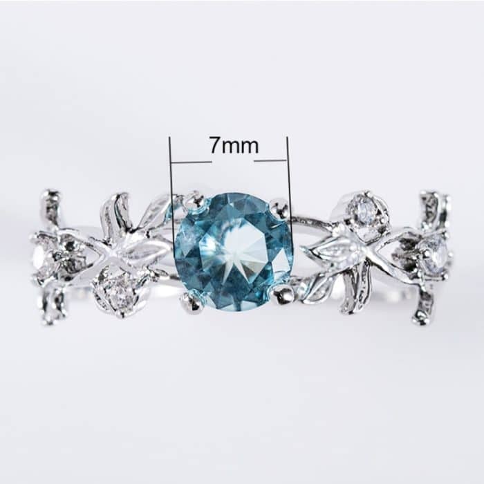 Kristallrebenblatt-Design-Verlobungsring, modischer Schmuck für Frauen – Bild 3