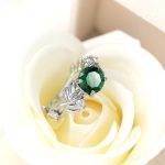 Kristallrebenblatt-Design-Verlobungsring, modischer Schmuck für Frauen – Bild 5