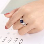 Kristallrebenblatt-Design-Verlobungsring, modischer Schmuck für Frauen – Bild 6