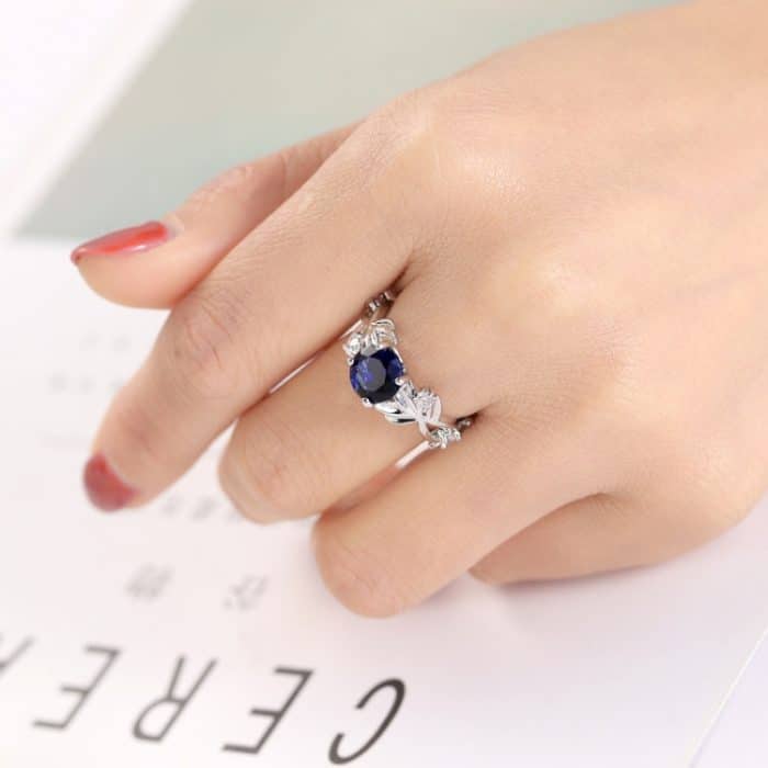 Kristallrebenblatt-Design-Verlobungsring, modischer Schmuck für Frauen – Bild 6