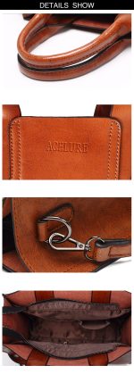 Leder Handtaschen Große Frauen Tasche Casual Weibliche Taschen Stamm Tote Schulter Tasche Damen Große Bolsos, Green, Blue, Coffee, Burgundy, Pink, Gray, Brown, Black – Bild 4