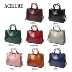 Leder Handtaschen Große Frauen Tasche Casual Weibliche Taschen Stamm Tote Schulter Tasche Damen Große Bolsos, Green, Blue, Coffee, Burgundy, Pink, Gray, Brown, Black – Bild 7