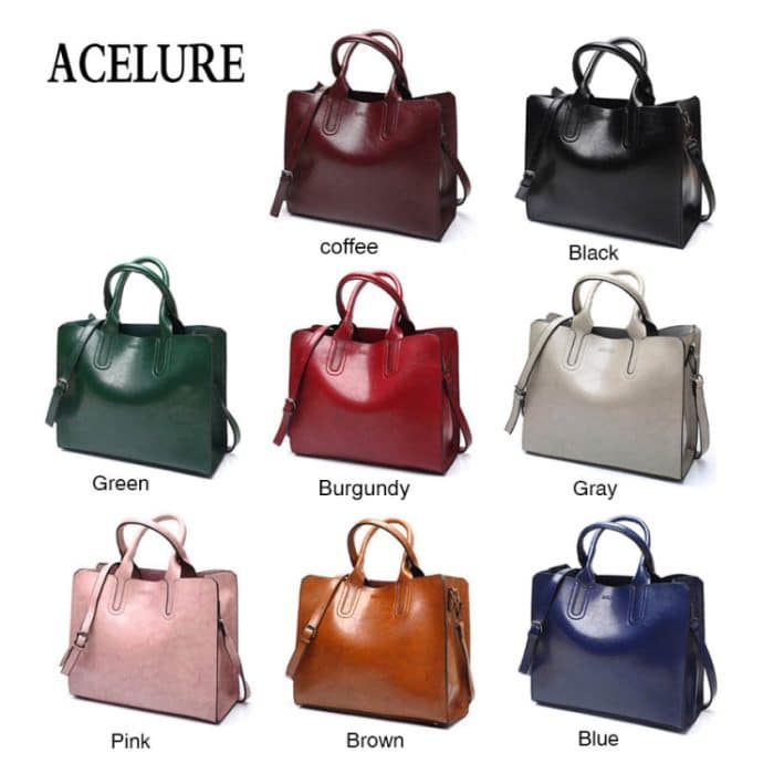 Leder Handtaschen Große Frauen Tasche Casual Weibliche Taschen Stamm Tote Schulter Tasche Damen Große Bolsos, Green, Blue, Coffee, Burgundy, Pink, Gray, Brown, Black – Bild 7
