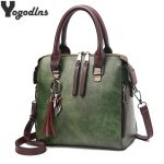 Vintage PU Leder Damen Handtaschen Frauen Messenger Bags Totes Quaste Designer Umhängetasche Umhängetasche Boston Handtaschen – Bild 2