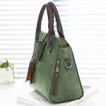 Vintage PU Leder Damen Handtaschen Frauen Messenger Bags Totes Quaste Designer Umhängetasche Umhängetasche Boston Handtaschen – Bild 3