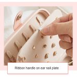 Einfache Mädchen-Ohrringe, Ringe, Platte, Schmuckschatulle, tragbare Leder-Multifunktions-Schmuck-Aufbewahrungsbox – Bild 8