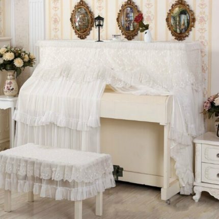 Mit Spitze bestickter Klavier-Staubschutz, 153x33x120cm Sigle Seat, 153x33x120 Double Seats