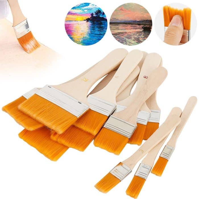 10 Stück Nylonhaar-Malpinsel, Öl-Aquarell-Wasser-Pulver-Pinsel – Bild 2