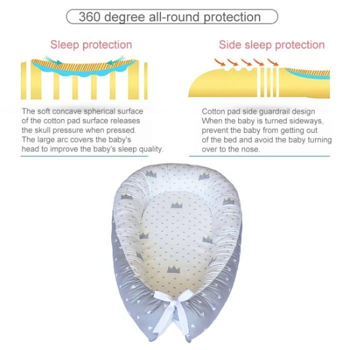 Babynestbett, tragbares, abnehmbares und waschbares Kinderbett, Reisebett, Baumwollwiege für Kinder, Kleinkinder – Bild 4