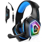 V1 3,5 mm RGB-Gaming-Headset mit bunter Leuchtdrahtsteuerung, Kabellänge: 2,2 m – Bild 3