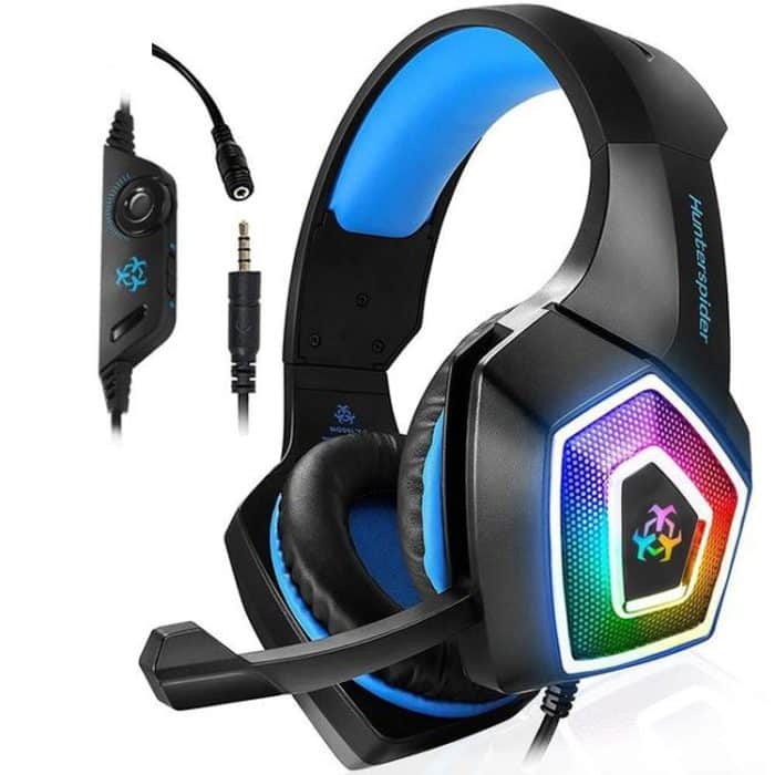 V1 3,5 mm RGB-Gaming-Headset mit bunter Leuchtdrahtsteuerung, Kabellänge: 2,2 m – Bild 3