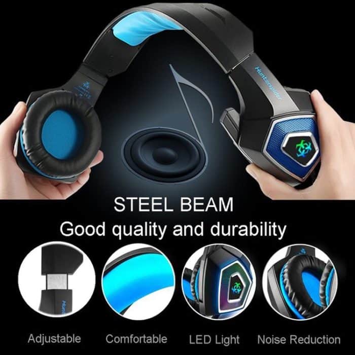 V1 3,5 mm RGB-Gaming-Headset mit bunter Leuchtdrahtsteuerung, Kabellänge: 2,2 m – Bild 6
