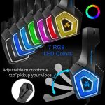 V1 3,5 mm RGB-Gaming-Headset mit bunter Leuchtdrahtsteuerung, Kabellänge: 2,2 m – Bild 7