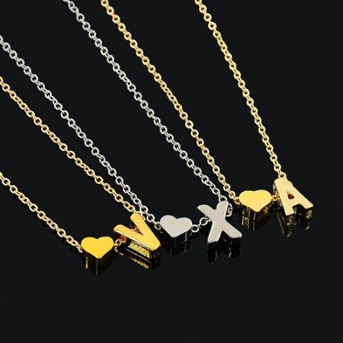 Mode kleine zierliche Herz Initial Halskette personalisierte Buchstaben Halskette Namen Schmuck für Frauen Accessoires Freundin Geschenk – Bild 5