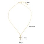 Damen-Halskette mit hellem Galvanik-Kreuz-Schmuck – Bild 2
