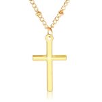 Damen-Halskette mit hellem Galvanik-Kreuz-Schmuck – Bild 4