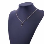 Damen-Halskette mit hellem Galvanik-Kreuz-Schmuck – Bild 6