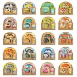 Baby Dish Geschirr Set Cartoon Gabel Fütterung Gerichte für Kinder Utensilien Natürliche Bambus Faser Schüssel Mit Tasse Löffel Platte – Bild 2