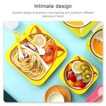 Baby Dish Geschirr Set Cartoon Gabel Fütterung Gerichte für Kinder Utensilien Natürliche Bambus Faser Schüssel Mit Tasse Löffel Platte – Bild 8