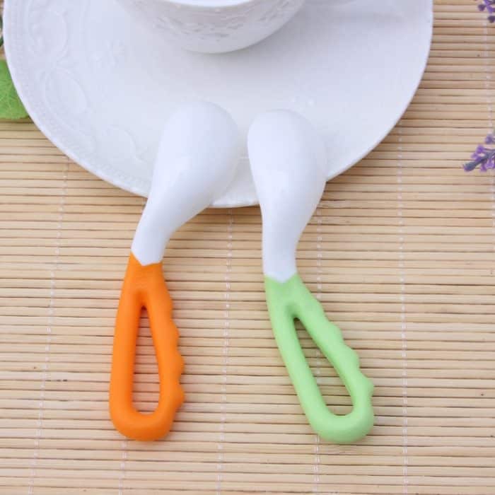 2 PCS Baby Gebogene Löffel Essen Löffel Baby Schnuller Fütterung Löffel Feste Lieferungen Gebogene Löffel Kinder Geschirr, Curved Spoon – Bild 5