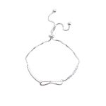 925 Sterling Silber Armband Schleife Mädchen Stretch-Armband