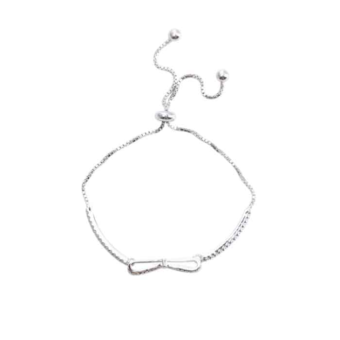 925 Sterling Silber Armband Schleife Mädchen Stretch-Armband – Bild 1