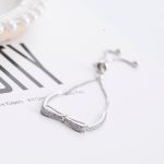 925 Sterling Silber Armband Schleife Mädchen Stretch-Armband – Bild 2