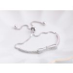 925 Sterling Silber Armband Schleife Mädchen Stretch-Armband – Bild 3