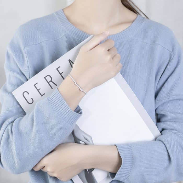 925 Sterling Silber Armband Schleife Mädchen Stretch-Armband – Bild 6