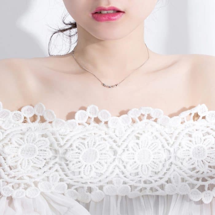 925 Sterling Silber Erbsen Halskette Reis Schlüsselbein Kette – Bild 4