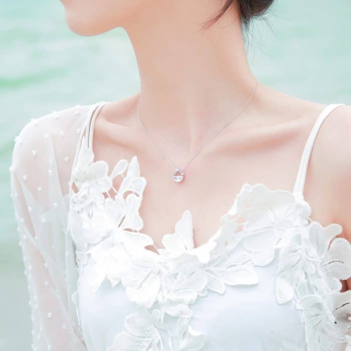 Halskette aus klarem Quellwasser aus S925-Sterlingsilber zum Valentinstag – Bild 6