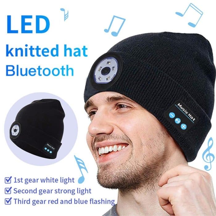 Outdoor-Nachtlauf-Nachtangeln, LED-Licht, Beleuchtung, Bluetooth 5.0, Strickmütze – Bild 2