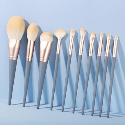 10 Teile/satz Make-Up Pinsel Mais Seide Faser Haar Lose Puder Pinsel Gesicht Und Augen Make-Up Pinsel
