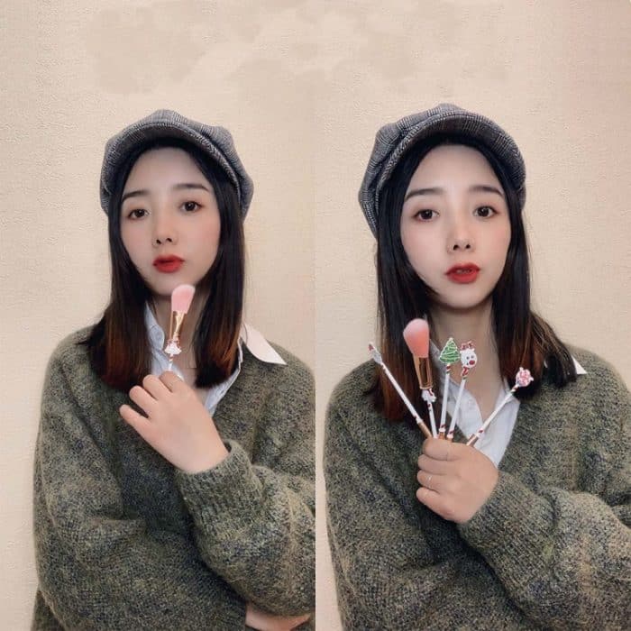 Weihnachten Make-up Pinsel Geschenk Elch Anfänger Set Beauty Tool Set – Bild 3