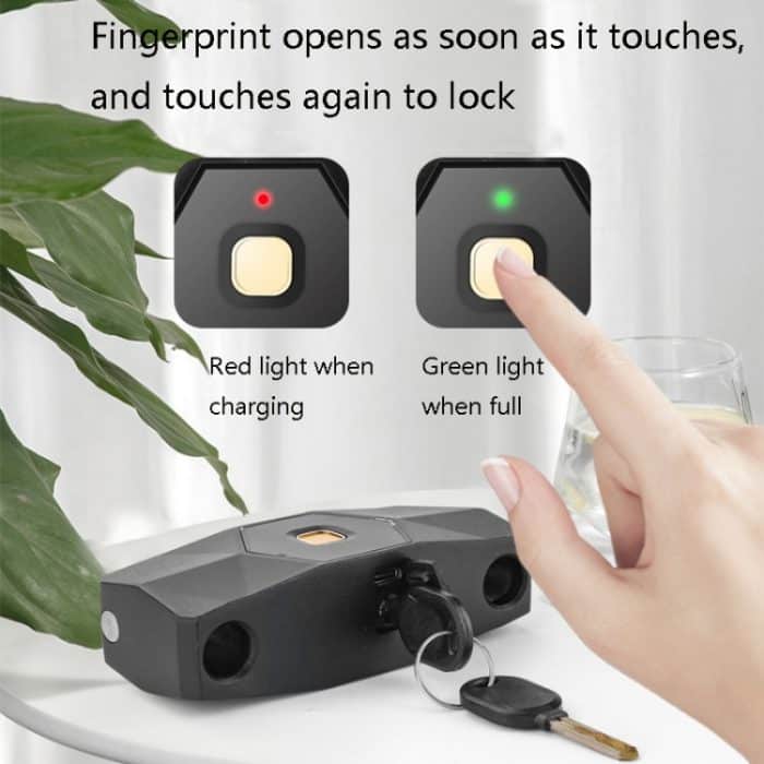 Intelligentes Bluetooth-Fingerabdruck-U-förmiges Glastürschloss, schersicheres Diebstahlschutzschloss, erweitertes wasserdichtes U-förmiges Schloss für den Außenbereich, U3 (Fingerprint+APP+Key), U5 (Fingerprint+APP+Key), U2 (Key Password + APP + Key) – Bild 4