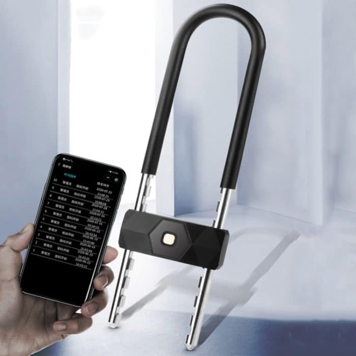 Intelligentes Bluetooth-Fingerabdruck-U-förmiges Glastürschloss, schersicheres Diebstahlschutzschloss, erweitertes wasserdichtes U-förmiges Schloss für den Außenbereich, U3 (Fingerprint+APP+Key), U5 (Fingerprint+APP+Key), U2 (Key Password + APP + Key) – Bild 7