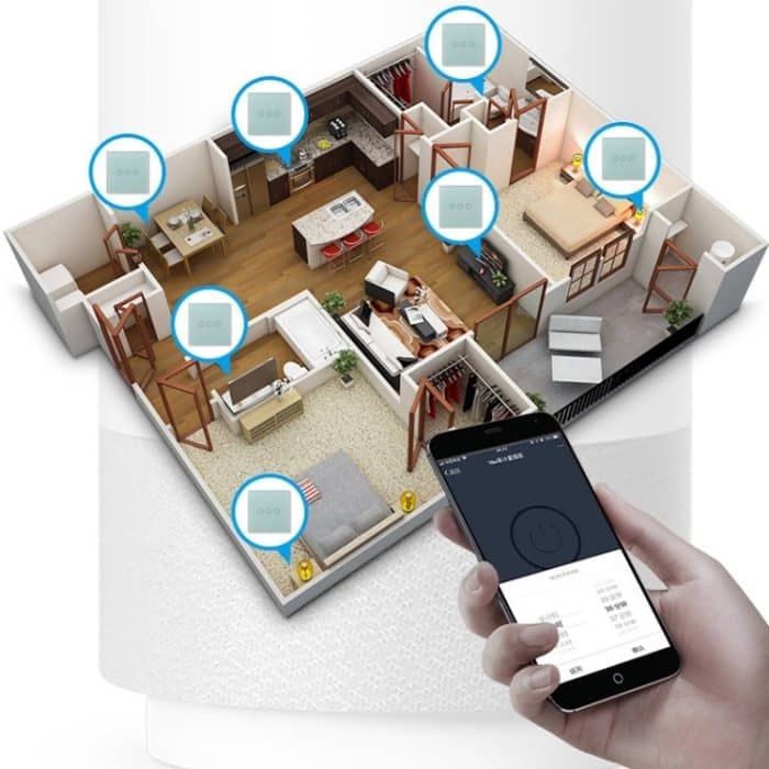 Wifi Wand Touch Panel Schalter Sprachsteuerung Handy Fernbedienung, White 1 Gang (Zero Firewire Wifi ), White 2 Gang (Zero Firewire Wifi ), White 3 Gang (Zero Firewire Wifi ), Black 1 Gang (Zero Firewire Wifi ), Black 2 Gang (Zero Firewire Wifi  )... – Bild 4