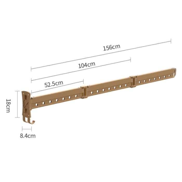 Kleiderständer, zusammenklappbarer Teleskop-Balkon-Wäscheständer, für den Innenbereich, wandmontierte Kleiderstange für den Haushalt, Golden Long (3 Sections), Silver Long (3 Sections), Black Long (3 Sections), Rose Gold Long (3 Sections)... – Bild 10