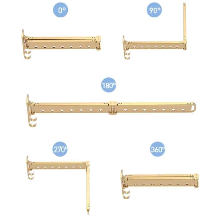 Kleiderständer, zusammenklappbarer Teleskop-Balkon-Wäscheständer, für den Innenbereich, wandmontierte Kleiderstange für den Haushalt, Golden Long (3 Sections), Silver Long (3 Sections), Black Long (3 Sections), Rose Gold Long (3 Sections)... – Bild 4
